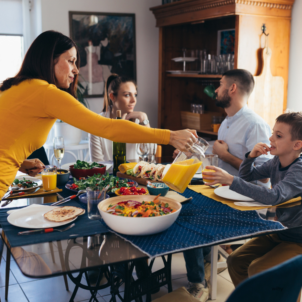 Family enjoying a healthy meal together